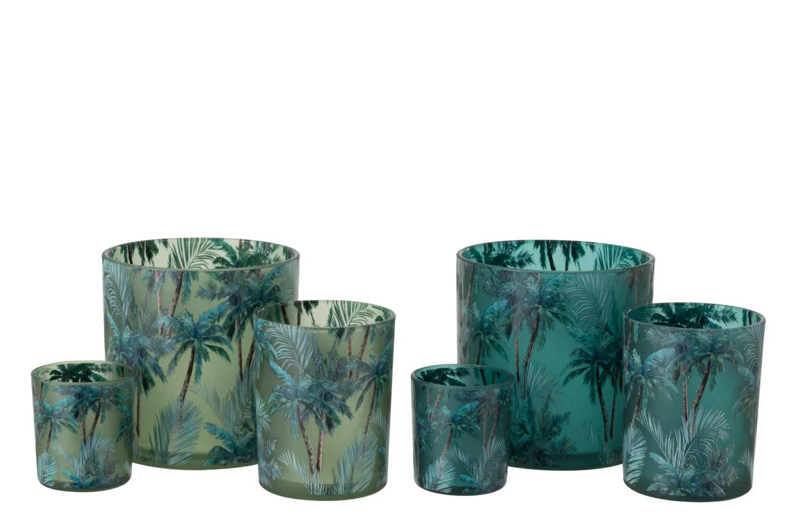 Windlicht Saardira Glas Meerkleurig H15 cm - Set van 2 - Afbeelding 3