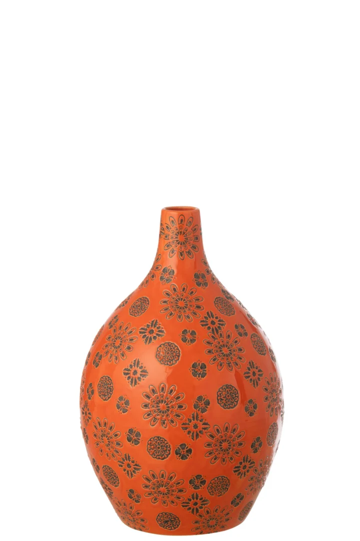 Vaas Sissora Porselein Oranje H35 cm - Afbeelding 2