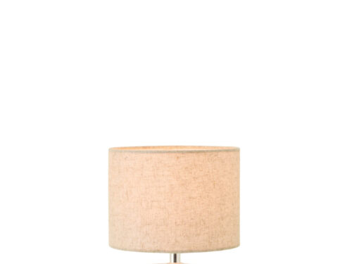 Tafellamp Girdesta Keramiek H31,8 cm met witte swirl voet en beige stoffen kap