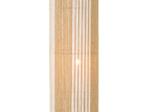 Vloerlamp Okinawa Wit H138 cm met geweven papier, witte strepen en slank metalen voetstuk