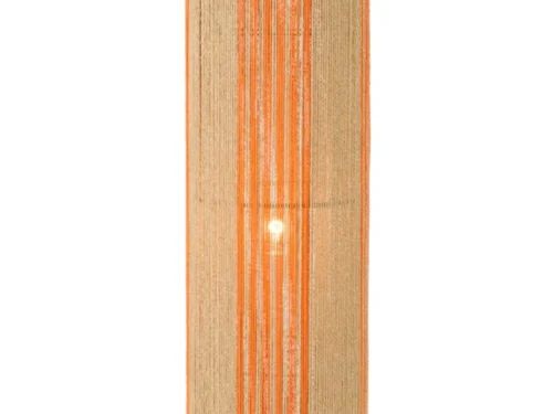 Vloerlamp Krems Oranje met cilindervorm, gevlochten papier en oranje accenten, slank design voor warme sfeer