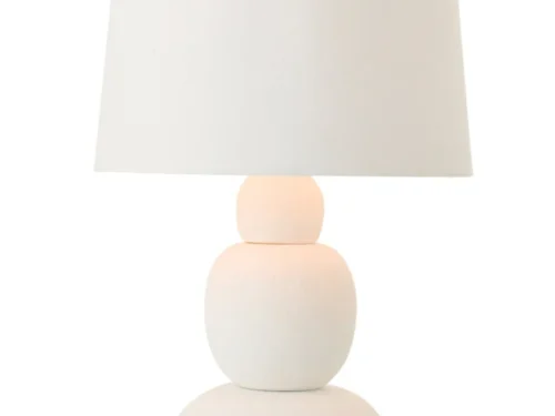 Tafellamp Pessane keramiek H67 cm met witte kap en elegante, ronde voet
