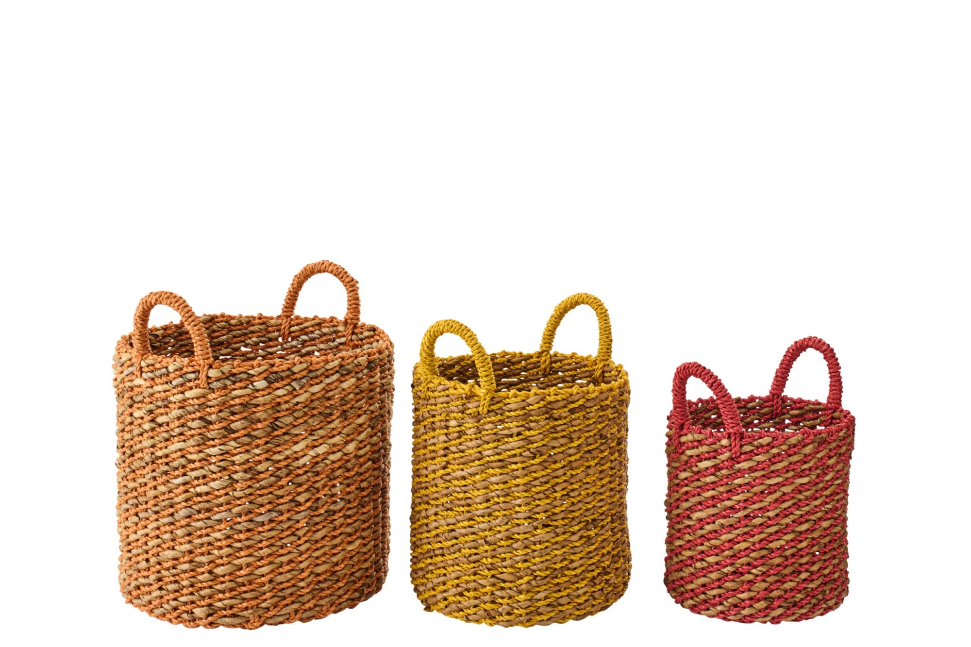 Mand Pallik Raffia Meerkleurig - Set van 3 - Afbeelding 2