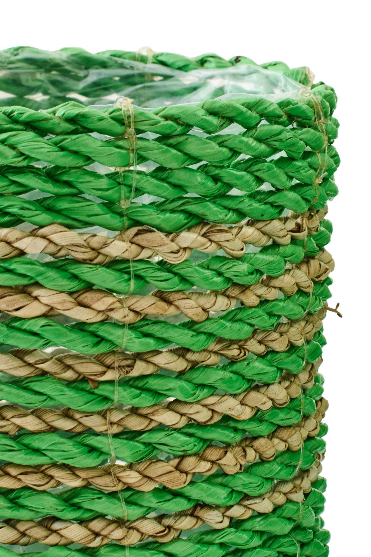 Bloempot Paubil Raffia Groen H20 cm - Set van 3