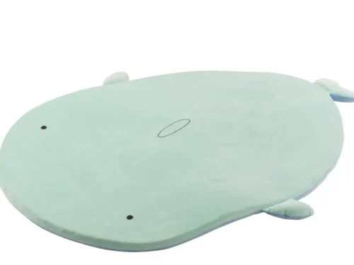 Blauwe Final speelmat van polyester, speels gevormd met zachte afwerking en compact formaat