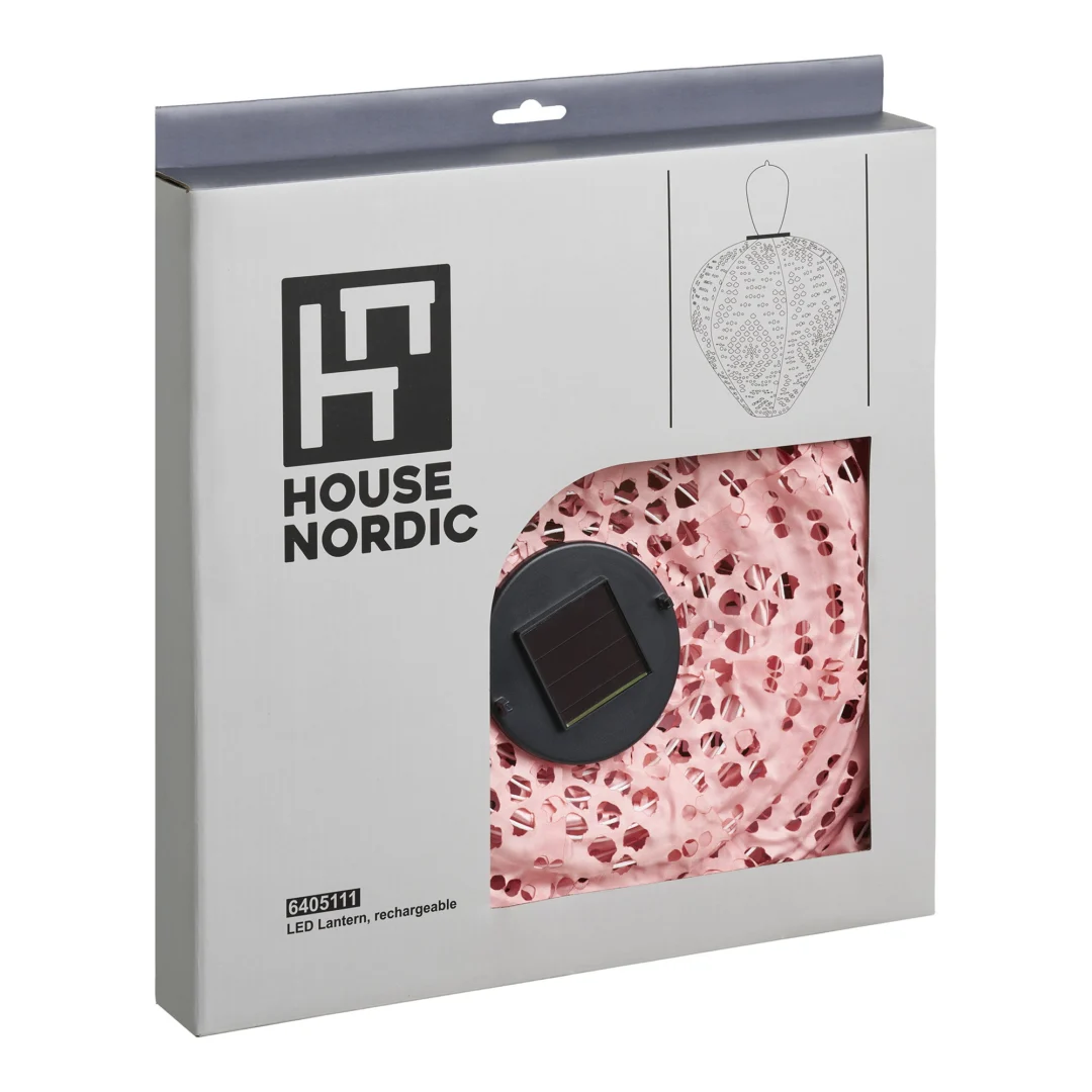 Windlicht Jallos Polyester Roze H30 cm - Afbeelding 2