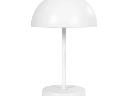 Witte Tafellamp Jiekund H25 cm met metalen design en compacte ronde voet