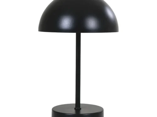 Tafellamp Kokea zwart met bronzen accenten, oplaadbaar, compact ontwerp van 25 cm hoog