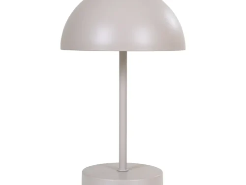 Tafellamp Molvi zand met metalen afwerking, compacte vorm en strakke uitstraling, H25 cm