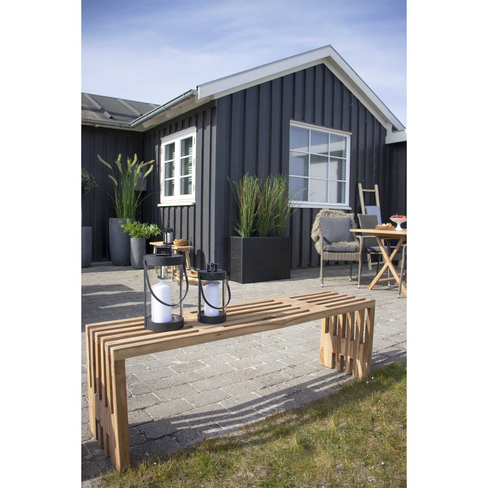 Windlicht Triedi Staal Zwart H24 cm - Set van 2 - Afbeelding 6
