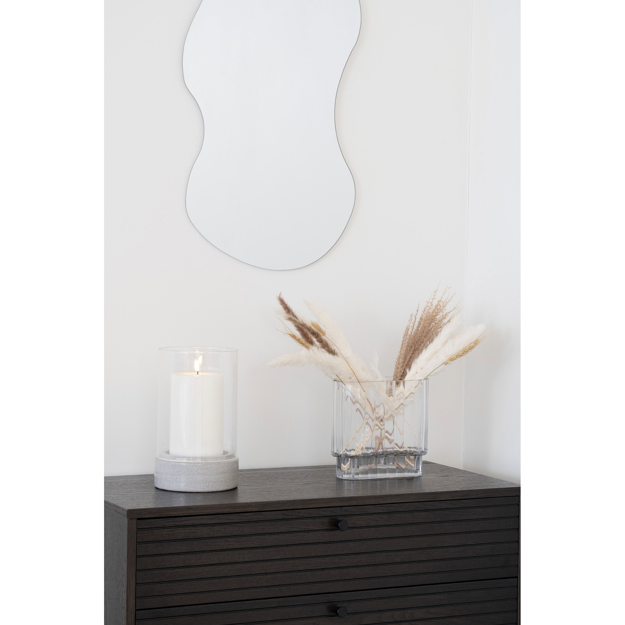 Windlicht Sloodena Keramiek Grijs H25,5 cm - Afbeelding 2