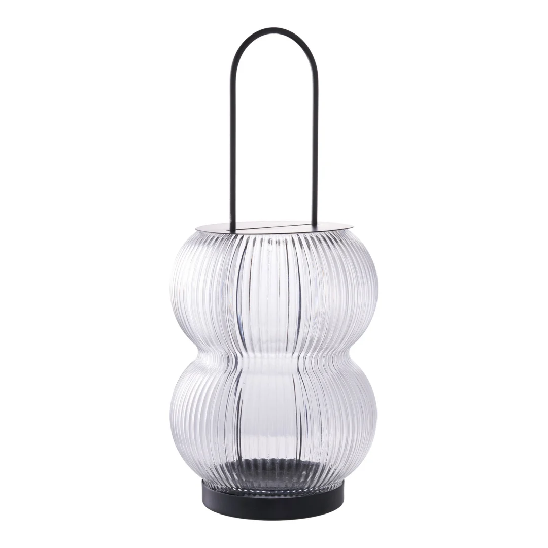 Windlicht Gasso Metaal Zwart H36 cm - Afbeelding 2