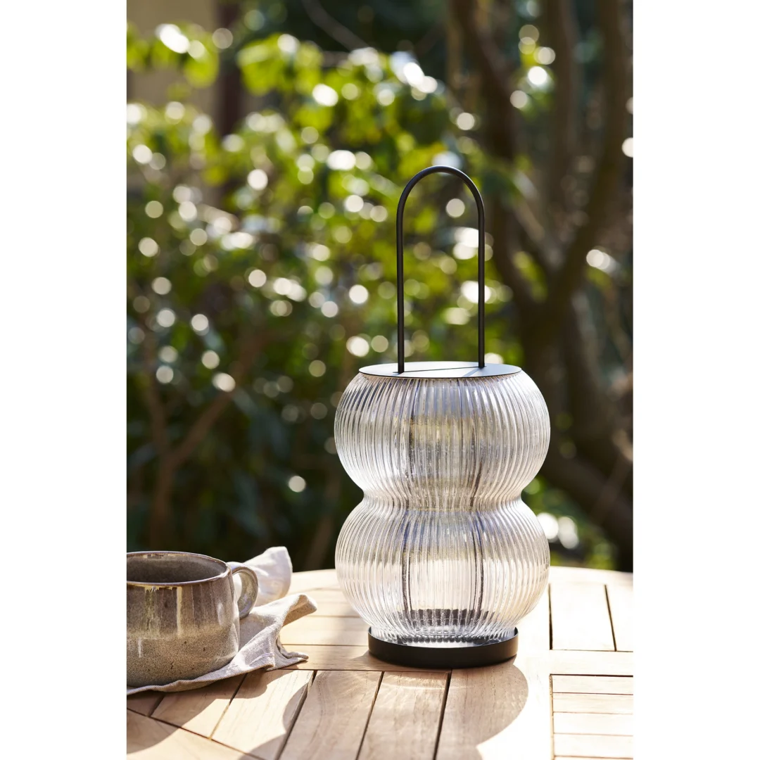 Windlicht Gasso Metaal Zwart H36 cm - Afbeelding 3