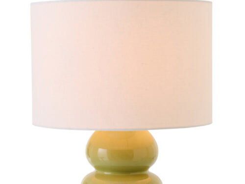 Tafellamp Zaasker keramiek, groene glans en beige kap, 48 cm hoog voor sfeervolle accentverlichting
