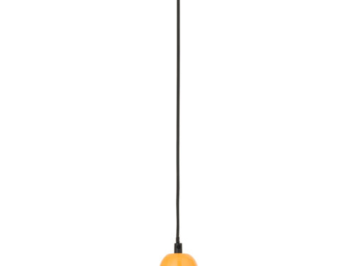 Plafondlamp Baaldia Glas met oranje glazen kap en zwarte ophanging, compact en sfeervol