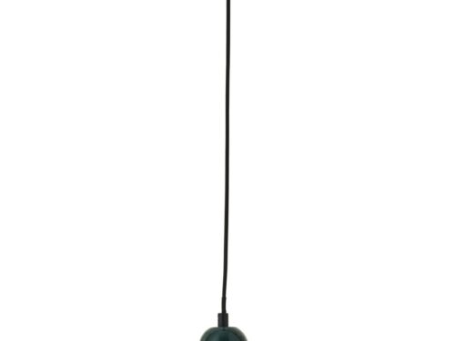 Plafondlamp Prudone Glas met donkergroen retro glazen kap en slanke zwarte ophanging, Ø25 cm