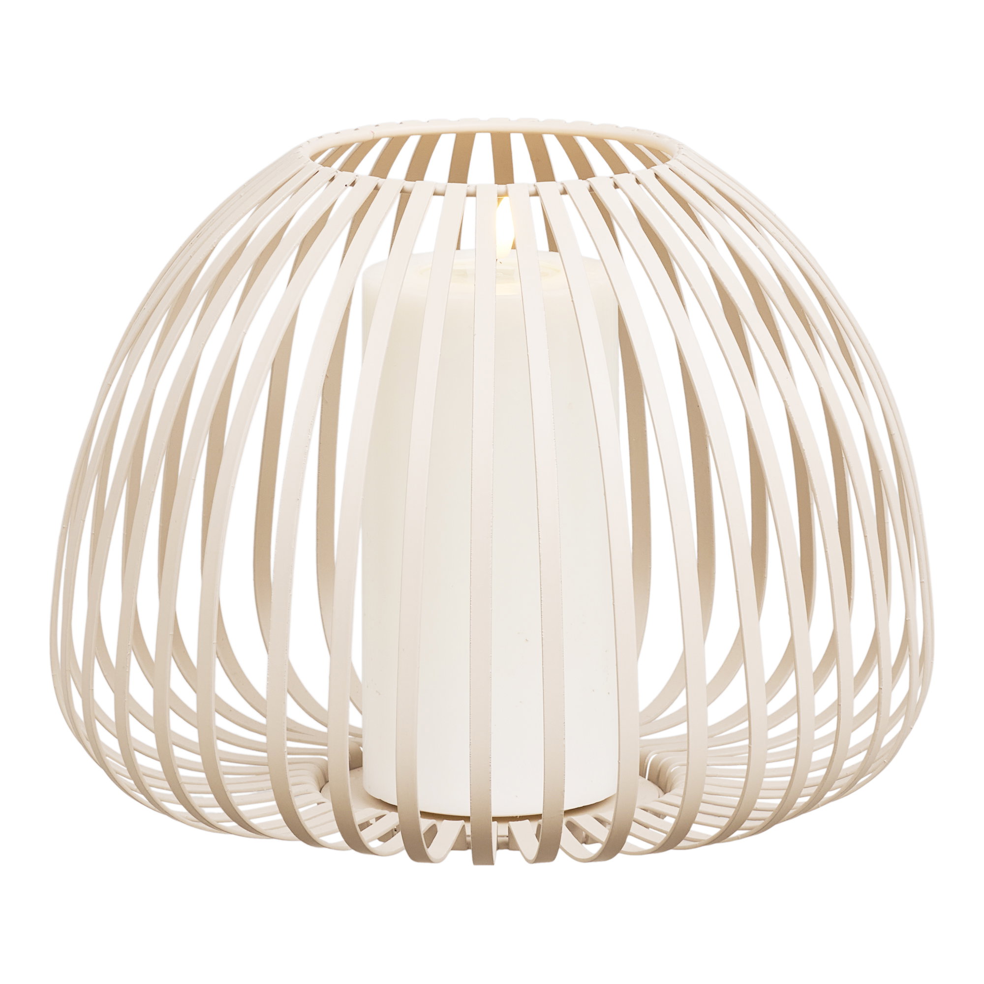 Windlicht Doraro Metaal Beige H20 cm - Afbeelding 2