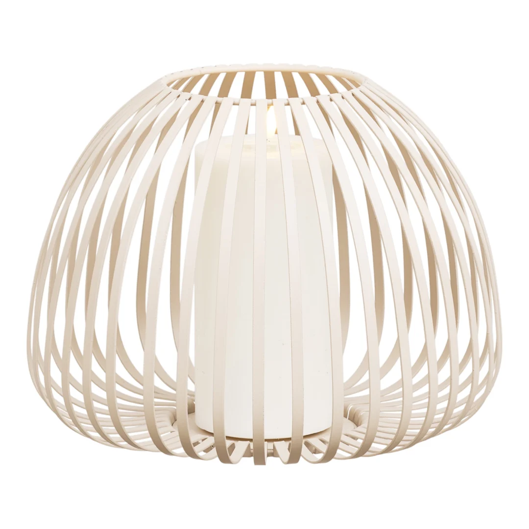 Windlicht Doraro Metaal Beige H20 cm - Afbeelding 2