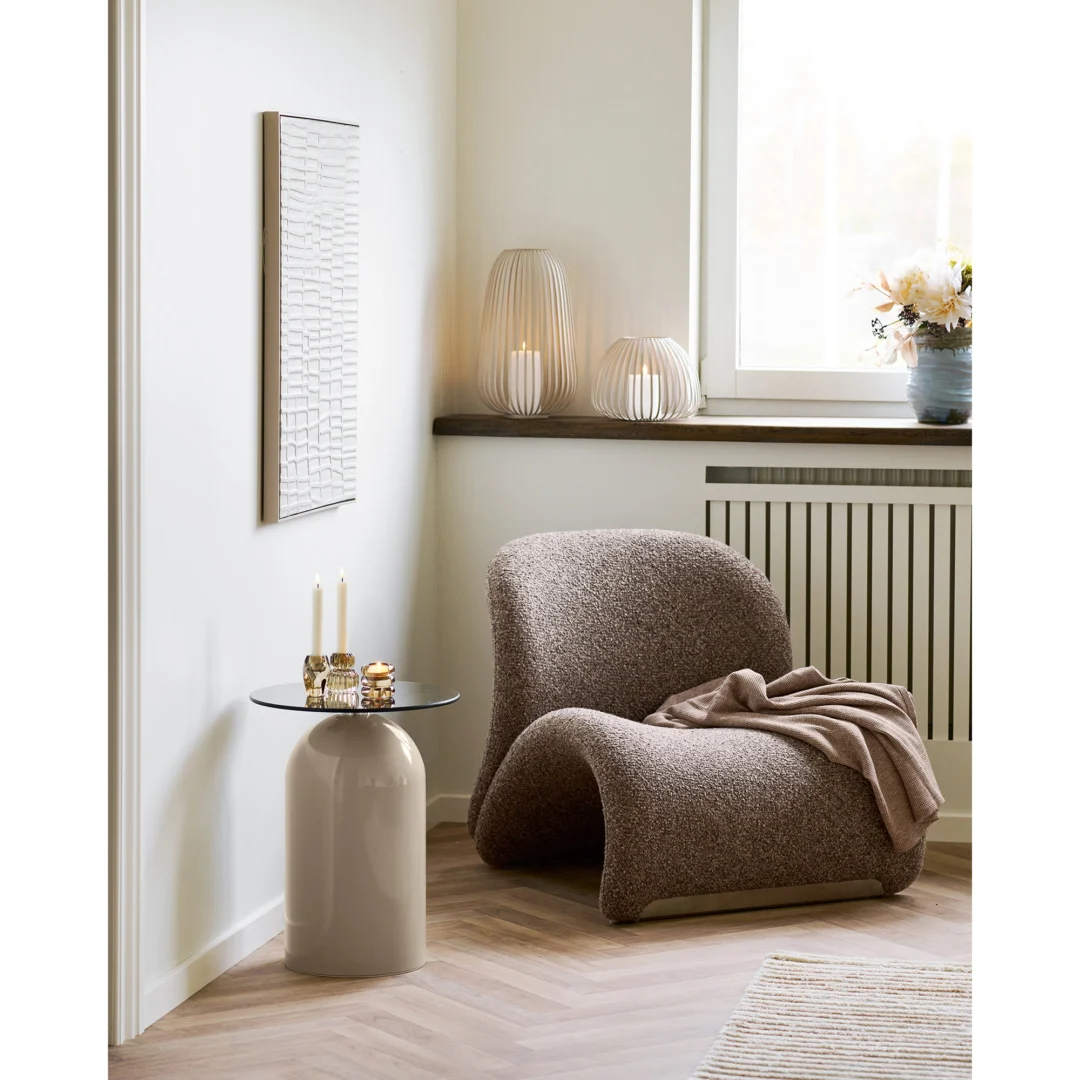 Windlicht Doraro Metaal Beige H20 cm - Afbeelding 4
