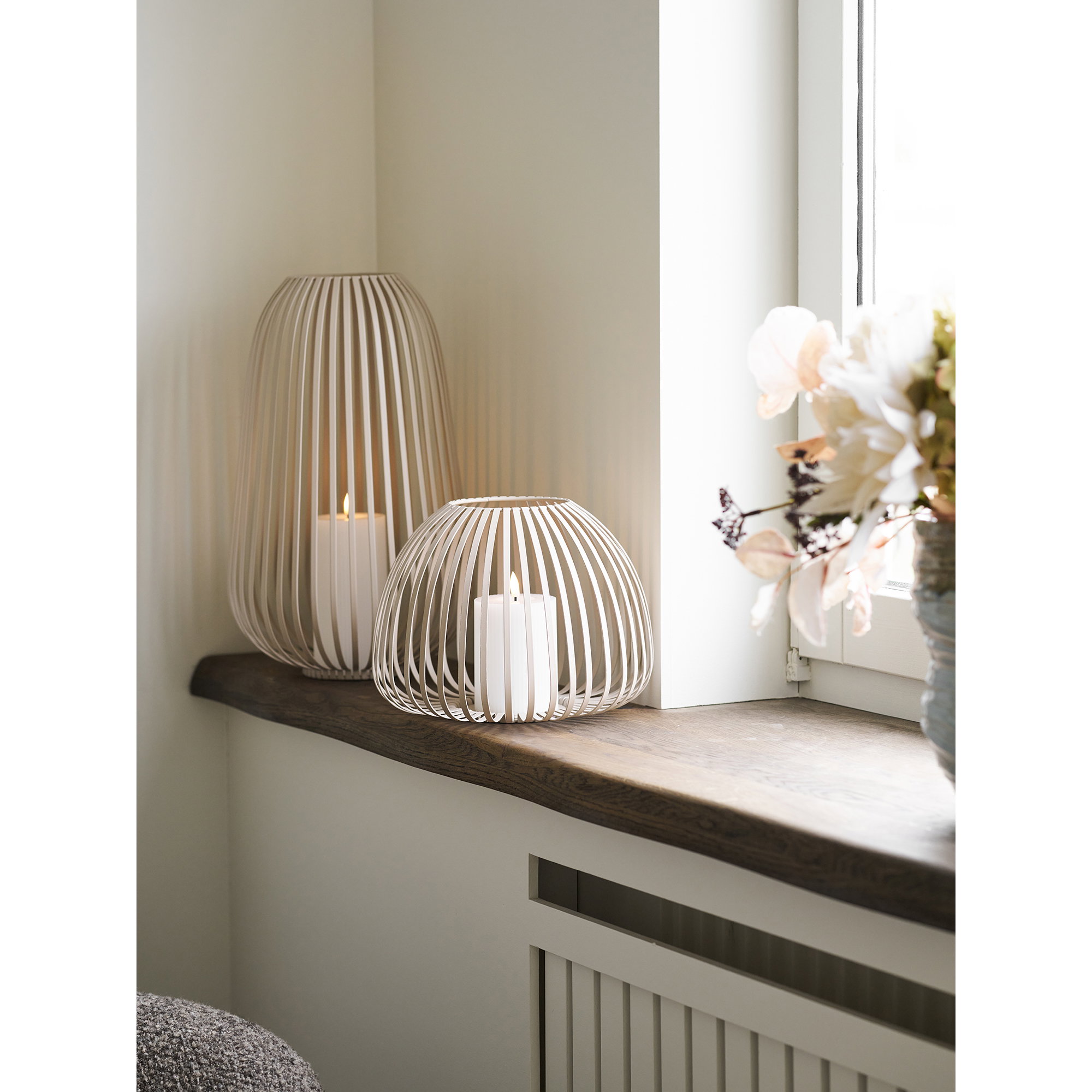 Windlicht Doraro Metaal Beige H20 cm - Afbeelding 5
