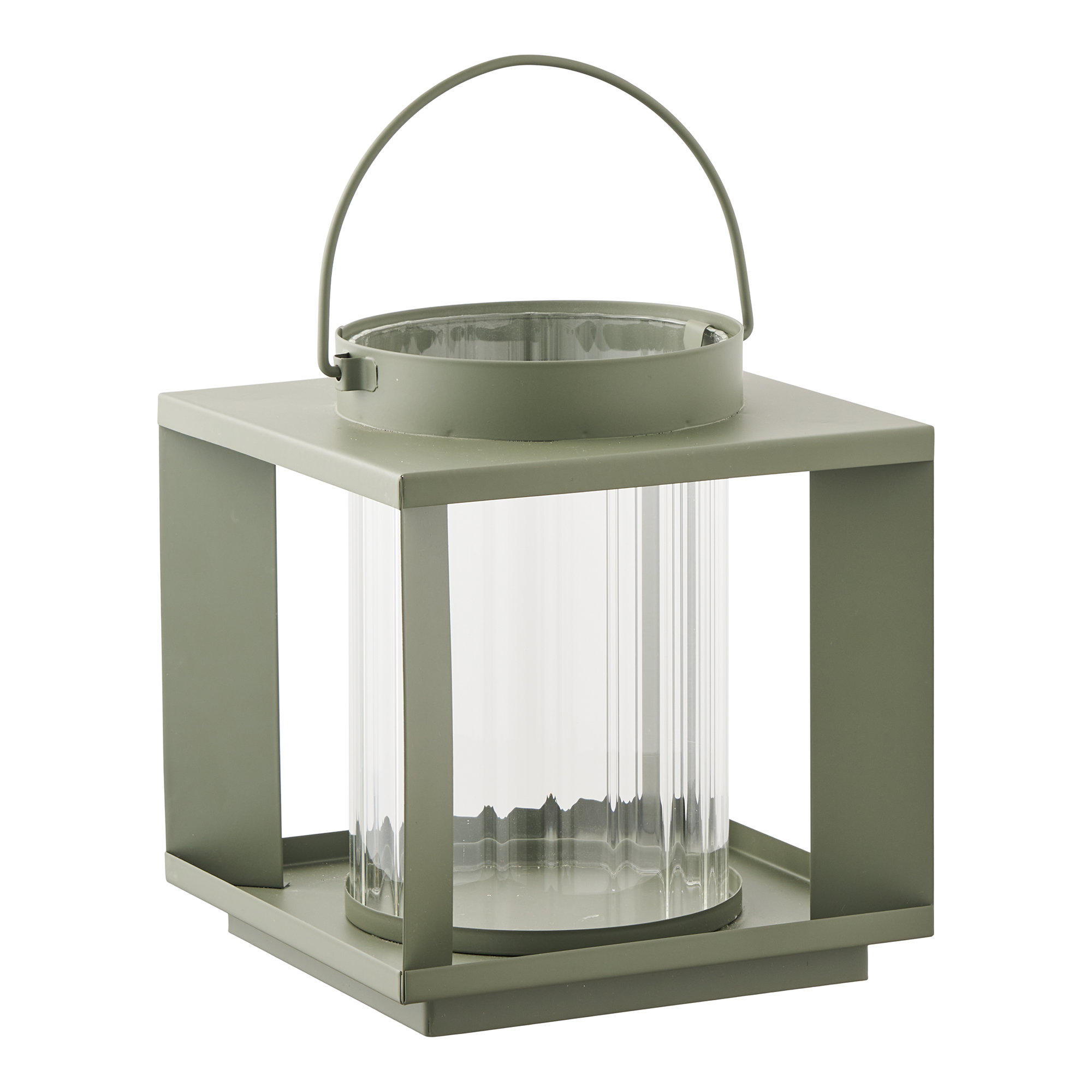 Windlicht Slibena Metaal Groen H20,5 cm - Afbeelding 2