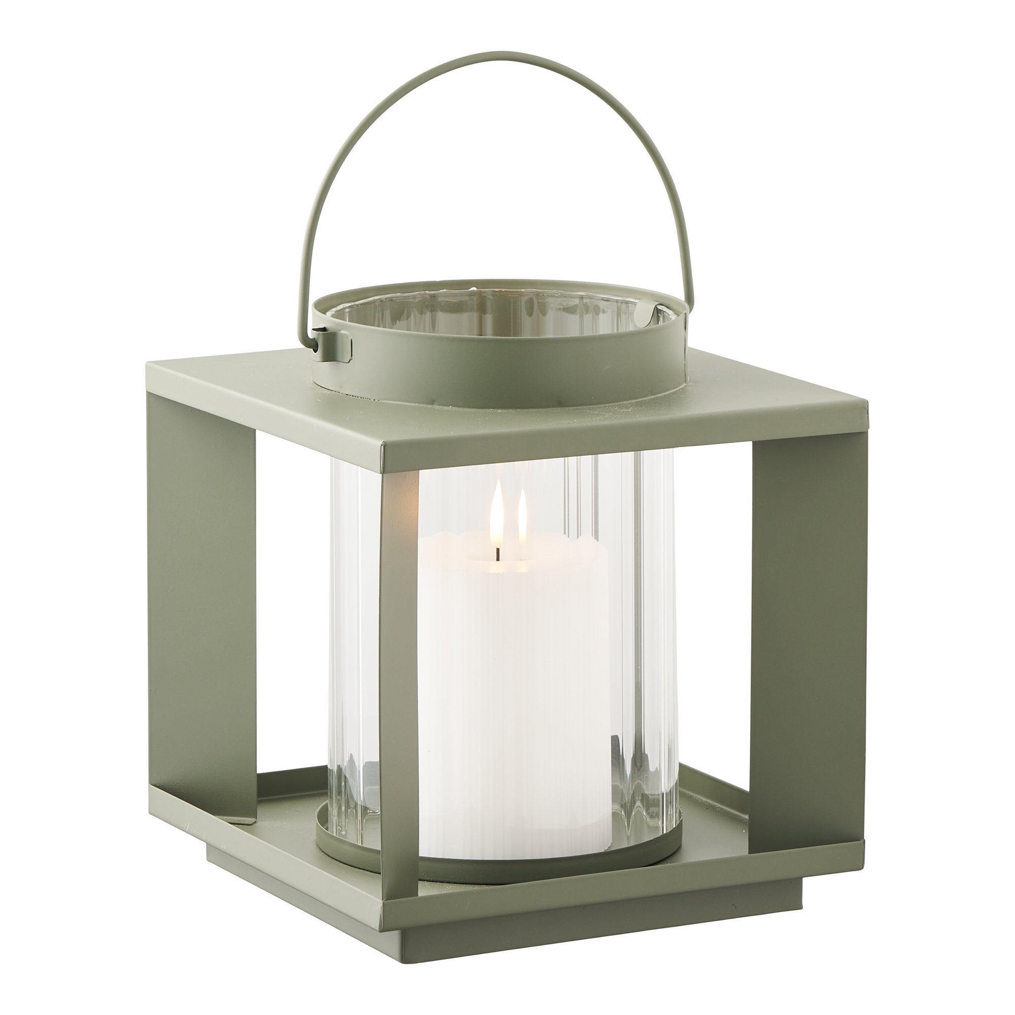 Windlicht Slibena Metaal Groen H20,5 cm - Afbeelding 3