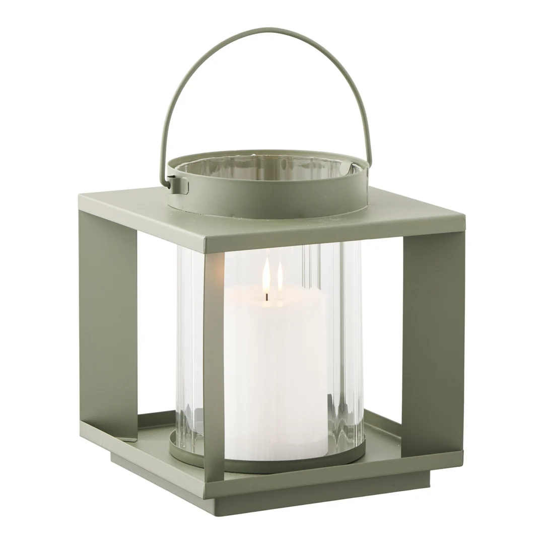 Windlicht Slibena Metaal Groen H20,5 cm - Afbeelding 3