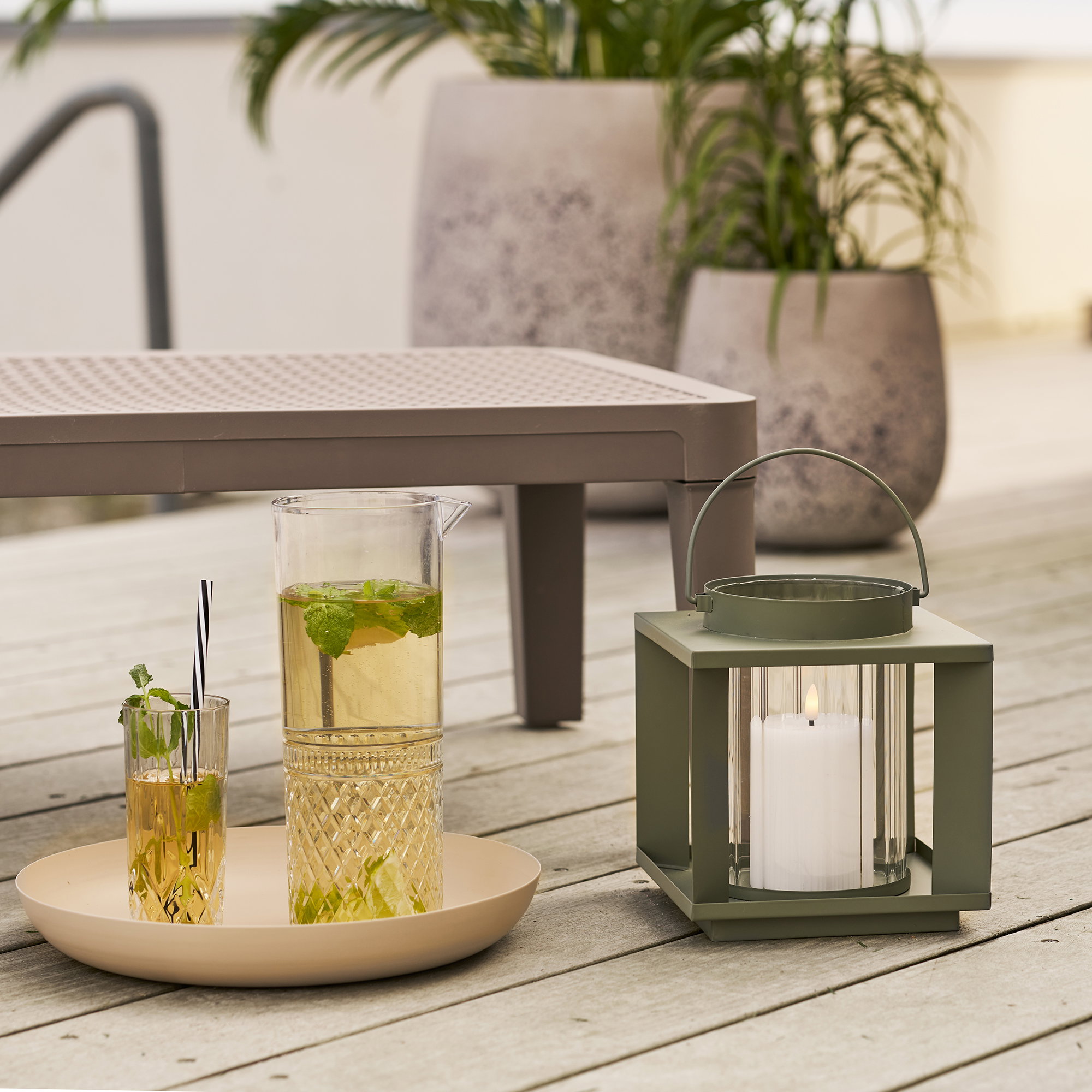 Windlicht Slibena Metaal Groen H20,5 cm - Afbeelding 7