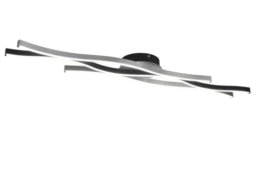 Plafondlamp Grudil mat zwart, modern gebogen LED-design met geïntegreerde verlichting en aluminium afwerking