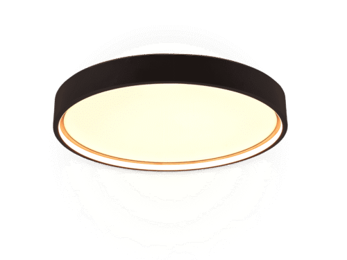 Plafondlamp Trerrine mat zwart Ø45 cm met platte LED-ring en warm licht, set van 3