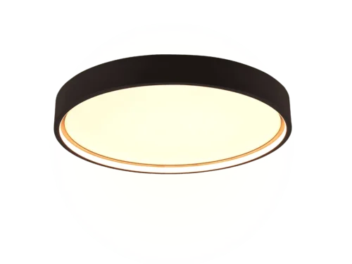 Plafondlamp Trerrine mat zwart Ø45 cm met platte LED-ring en warm licht, set van 3