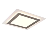 Plafondlamp Daasoro mat nikkel, vierkante LED-plafondlamp met modern strak design en zachte indirecte lichtlijn