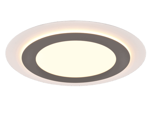 Plafondlamp Vuke mat nikkel Ø45 cm met geïntegreerde LED en dimbare ronde lichtvorm