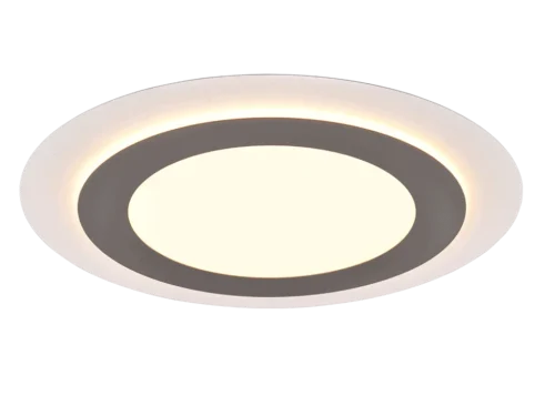 Plafondlamp Vuke mat nikkel Ø45 cm met geïntegreerde LED en dimbare ronde lichtvorm
