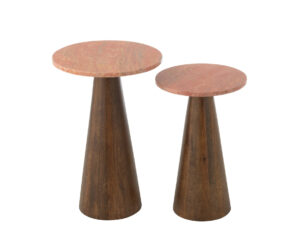 Bijzettafel Cieskira Mangohout 35 cm - Set van 2