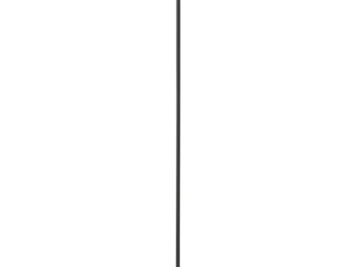 Vloerlamp Tronaro Zwart H173 cm met slanke voet, golvende kap en ronde voetplaat