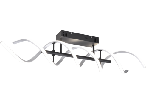 Plafondlamp Hemmond Wit set van 3 met golvende LED-armen in modern geborsteld aluminium
