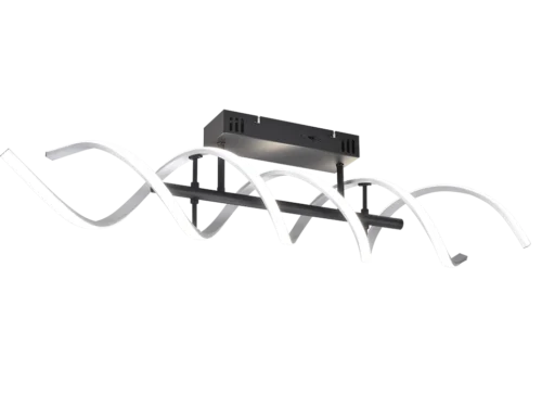 Plafondlamp Hemmond Wit set van 3 met golvende LED-armen in modern geborsteld aluminium