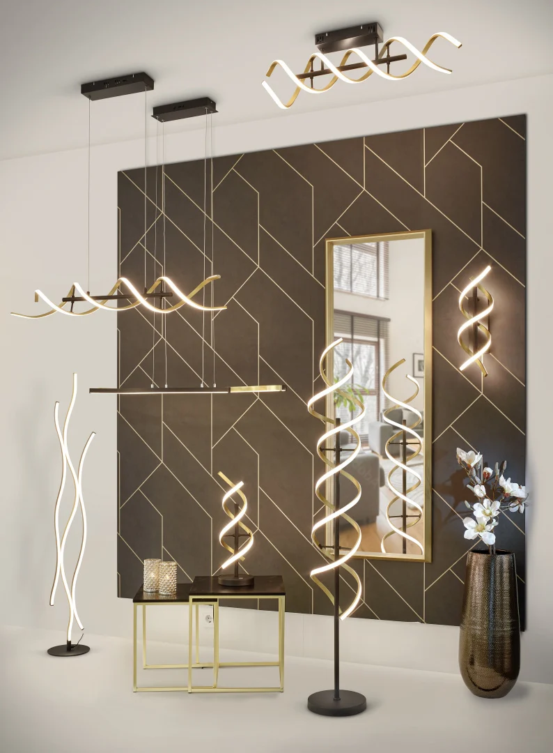 Plafondlamp Troondand Mat Messing - Set van 3 - Afbeelding 6