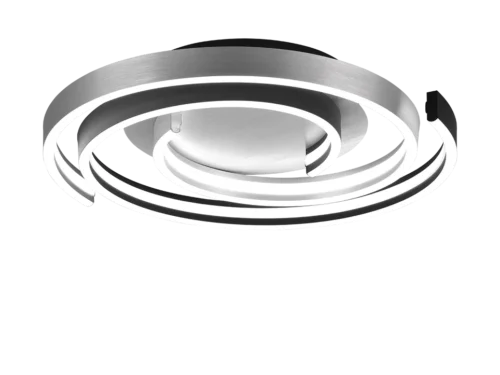 Neennora plafondlamp wit Ø50 cm, geborsteld aluminium met geïntegreerde LED en modern vlak ontwerp