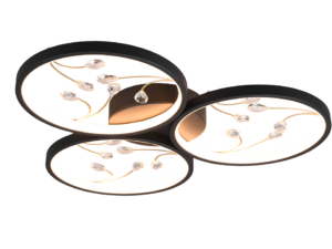 Plafondlamp Foornund Mat Zwart Ø62 cm - Set van 3
