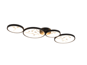 Plafondlamp Paadero Mat Zwart - Set van 3