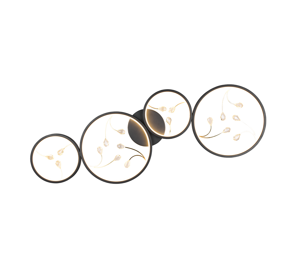 Plafondlamp Paadero Mat Zwart - Set van 3 - Afbeelding 2