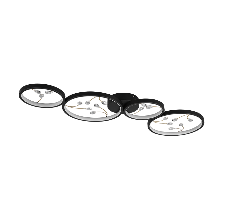 Plafondlamp Paadero Mat Zwart - Set van 3 - Afbeelding 3