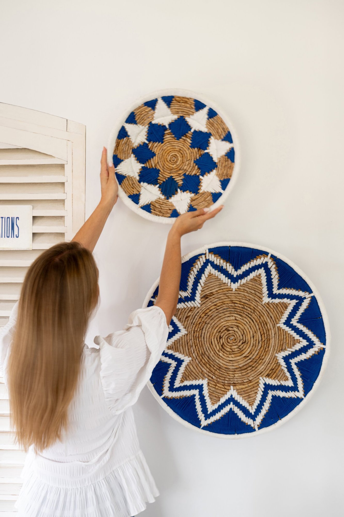 Wanddecoratie Faunda Blauw - Set van 3 - Afbeelding 3