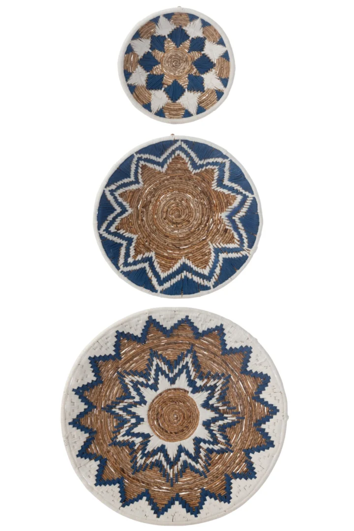 Wanddecoratie Faunda Blauw - Set van 3 - Afbeelding 4