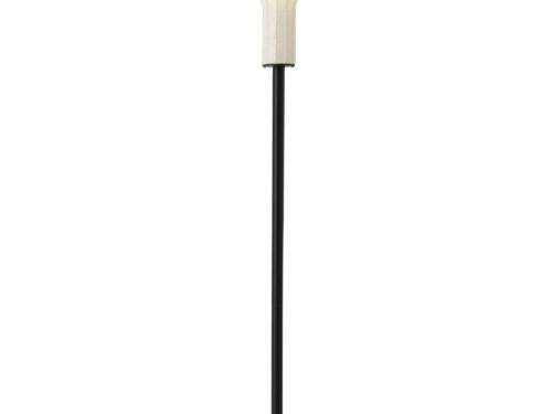 Vloerlamp Trisura Papier H160 cm met naturel papieren kap en zwarte voet