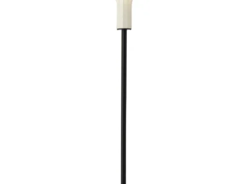 Vloerlamp Trisura Papier H160 cm met naturel papieren kap en zwarte voet