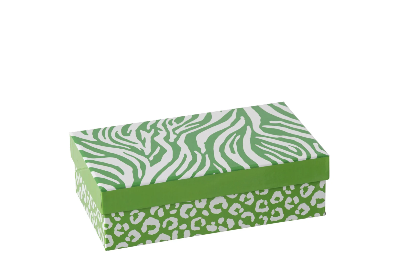 Kopje Gellaro porselein groen set van 2 in cadeauverpakking met luipaard- en zebrapatroon