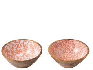 Kom Fuska Mangohout Oranje - Set van 2